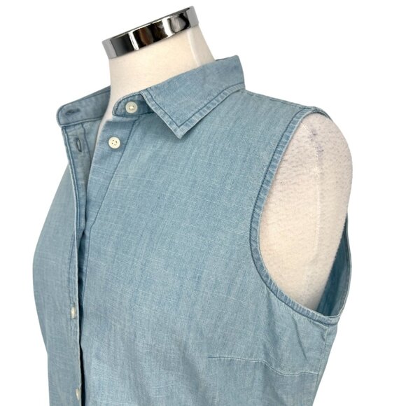J.Crew Sleeveless Perfect Fit Shirt Button-Down Size Medium NWT - Picture 3 of 10